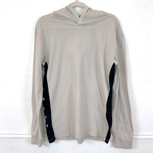 Hurley Mens Nike Dri-FIT Lightweight Pullover Hoodie Tan Black Medium